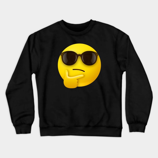 Cool thinking face emoji Crewneck Sweatshirt by Vilmos Varga